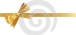 Gold gift ribbon and bow