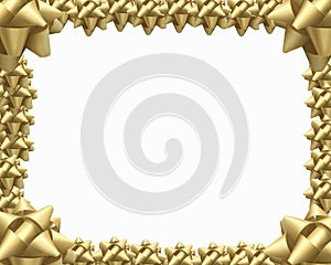 Gold giftbows border frame background
