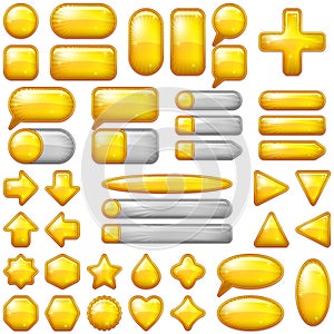 Gold Glass Buttons Set