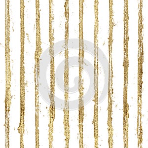 Gold gliterring shining stripe grunge seamless pattern. Golden stripes on black background photo