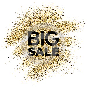 Gold glitter background with Big Sale inscription