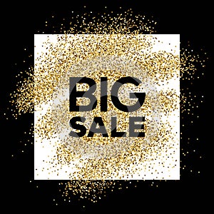 Gold glitter background with Big Sale inscription