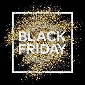 Gold glitter background with Black Friday inscription