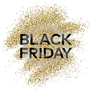 Gold glitter background with Black Friday inscription