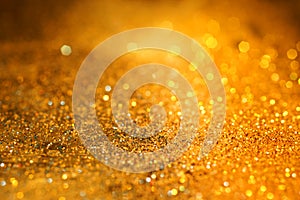 Gold Glitter Background with bokeh