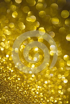 Gold glitter bokeh abstract background