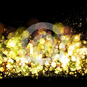 Gold glitter bokeh background