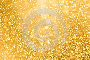 Gold glitter champagne background for anniversary champaign bubble or golden winner gliter