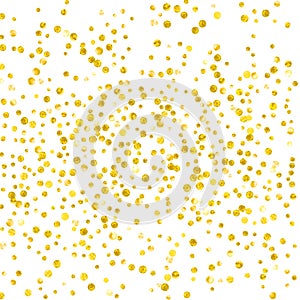 Gold glitter confetti with dots