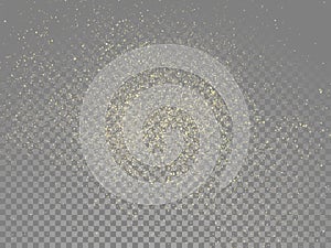 Gold glitter dust trail vector transparent