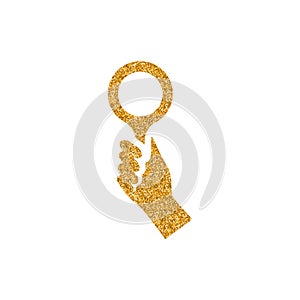 Gold Glitter Icon - Bidder hand