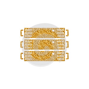 Gold Glitter Icon - Server rack