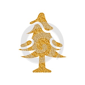 Gold Glitter Icon - Tree