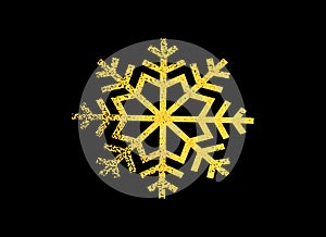 Gold glitter particles snowflakes falling from top isolated  on png or transparent  background. Graphic resources for New Year,