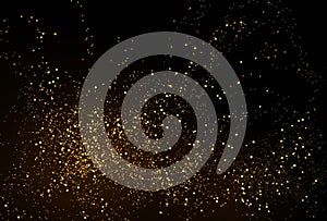 Gold glitter powder splash vector background