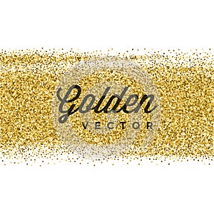 Gold Glitter Sparkles Bright Confetti Vector Background.