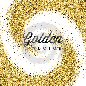 Gold Glitter Sparkles Bright Confetti white vector