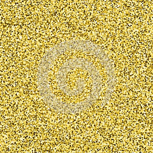 Gold glitter sparkling pattern. Decorative seamless background. Shiny glam abstract texture. Tile sparkle golden confetti backdrop