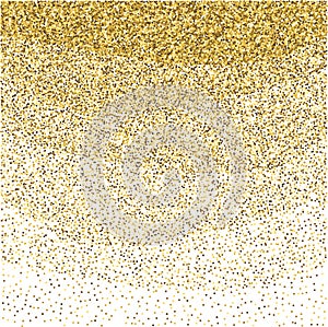 Gold glitter sparkling pattern. Decorative shimmer background. Shiny glam abstract texture. Sparkle golden confetti backdrop. Luxu photo