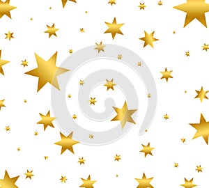 Gold glitter stars for decor or print with copy space.