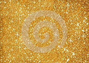 Gold Glitter Stars Sparkle Background
