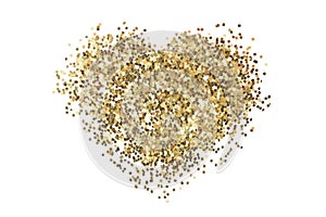 Gold glitter texture isolated. Abstract background.