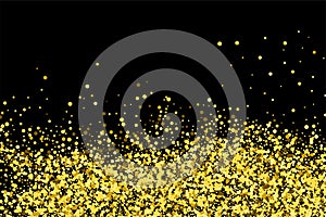 Gold Glitter Texture Isolated On White. Amber Particles Color. Celebration Background. Golden Explosion Of Confetti