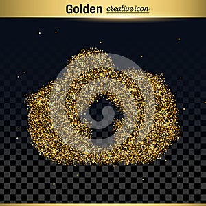 Gold glitter vector icon