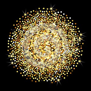 Gold glitter vector texture. Golden sparcle background. Amber particles. Luxory backdrop