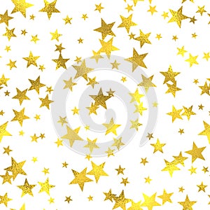 Gold glittering foil seamless pattern