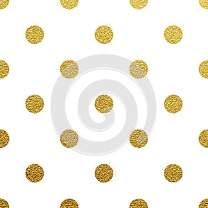 Gold glittering polka dot pattern