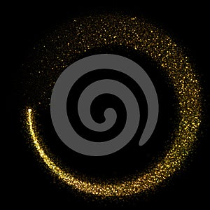 Gold glittering star dust circle