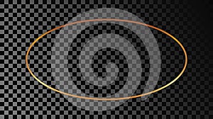 Gold glowing oval shape frame