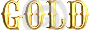 Gold golden text , 3d rendering