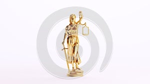 Gold Golden Woman Lady Justice Scales Protection Balance Judicial System Art Wealth White Background