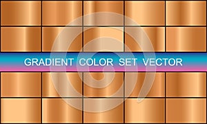 gold gradient color set, gradient color pallet, metallic gradient color vector set, glossy Gradients Vector