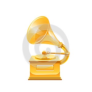 Gold gramophone. Vector