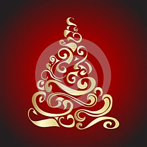 Gold Graphical Christmas tree