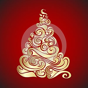 Gold Graphical Christmas tree