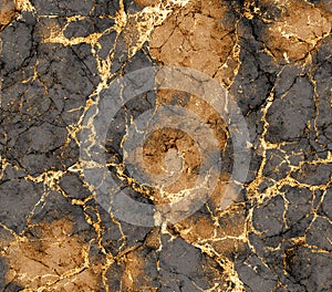 Gold and Gray Marble Texture Seamless Pattern for Design Projects