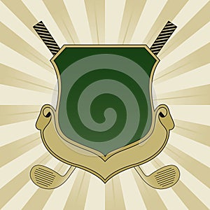 Gold and Green Golf Shield
