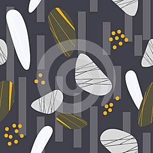 Gold and grey stones seamless pattern