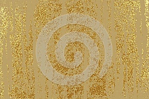 Gold grunge texture to create distressed effect. Patina scratch golden elements. Vintage abstract illustration.