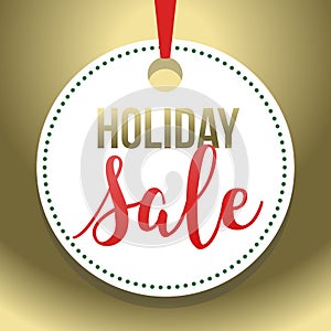 Gold Hang Tag Holiday Sale Vector Illustration 2