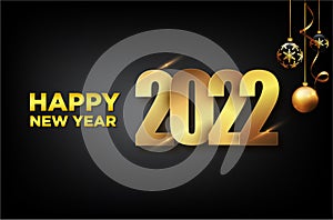 Gold Happy New Year 2022.