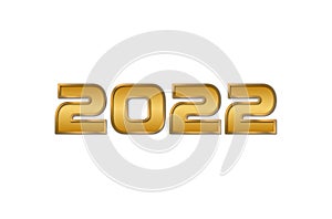 Gold Happy New Year 2022 white/transparance background vector.