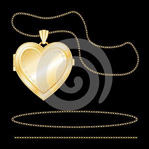 Gold Heart Locket, Engraved