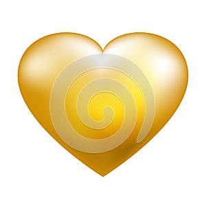Gold heart vector