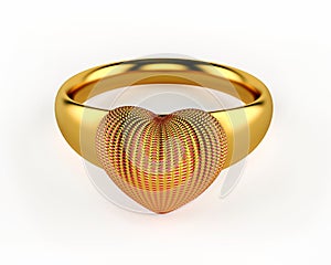 Gold Heart and wedding rings