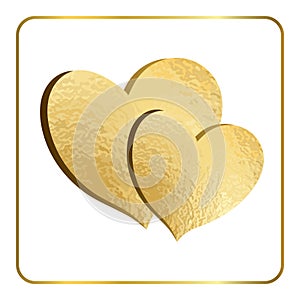 Gold hearts hand draw foil 2